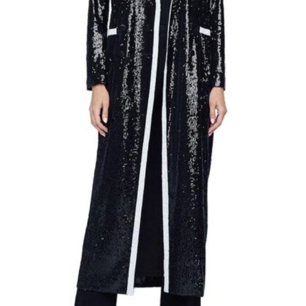 L'Agence Black & White Marlowe Sequin Tuxedo Jacket NWOT - Picture 10 of 13